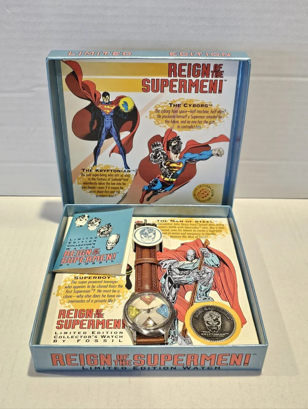 1993 The Reign OF Supermen Collector's Fossil Watch Limited Edition #'d/15000