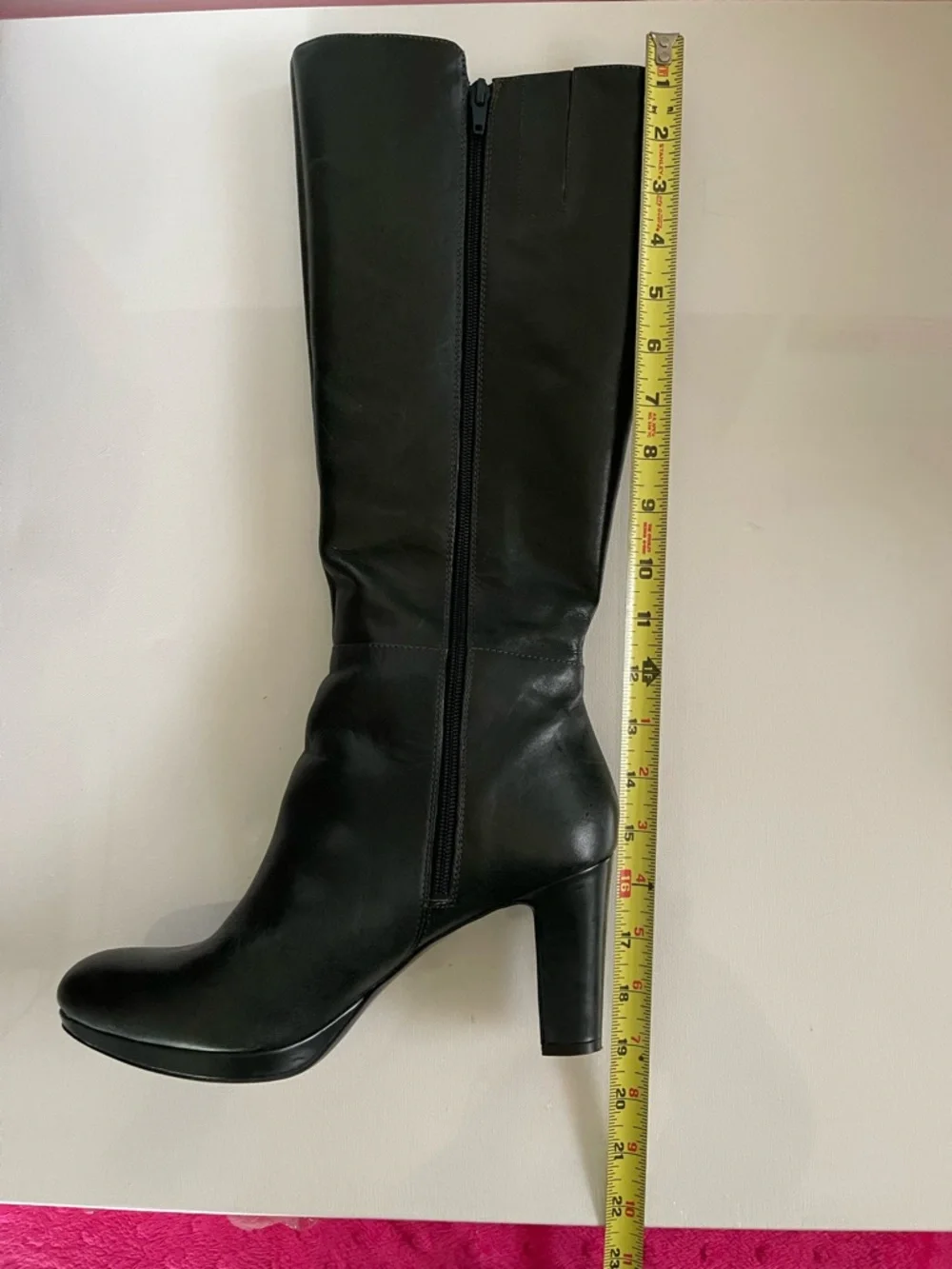 Nine West Tall Leather Boots Dark Green Sz 9.5M EUC Boho Fall Festival