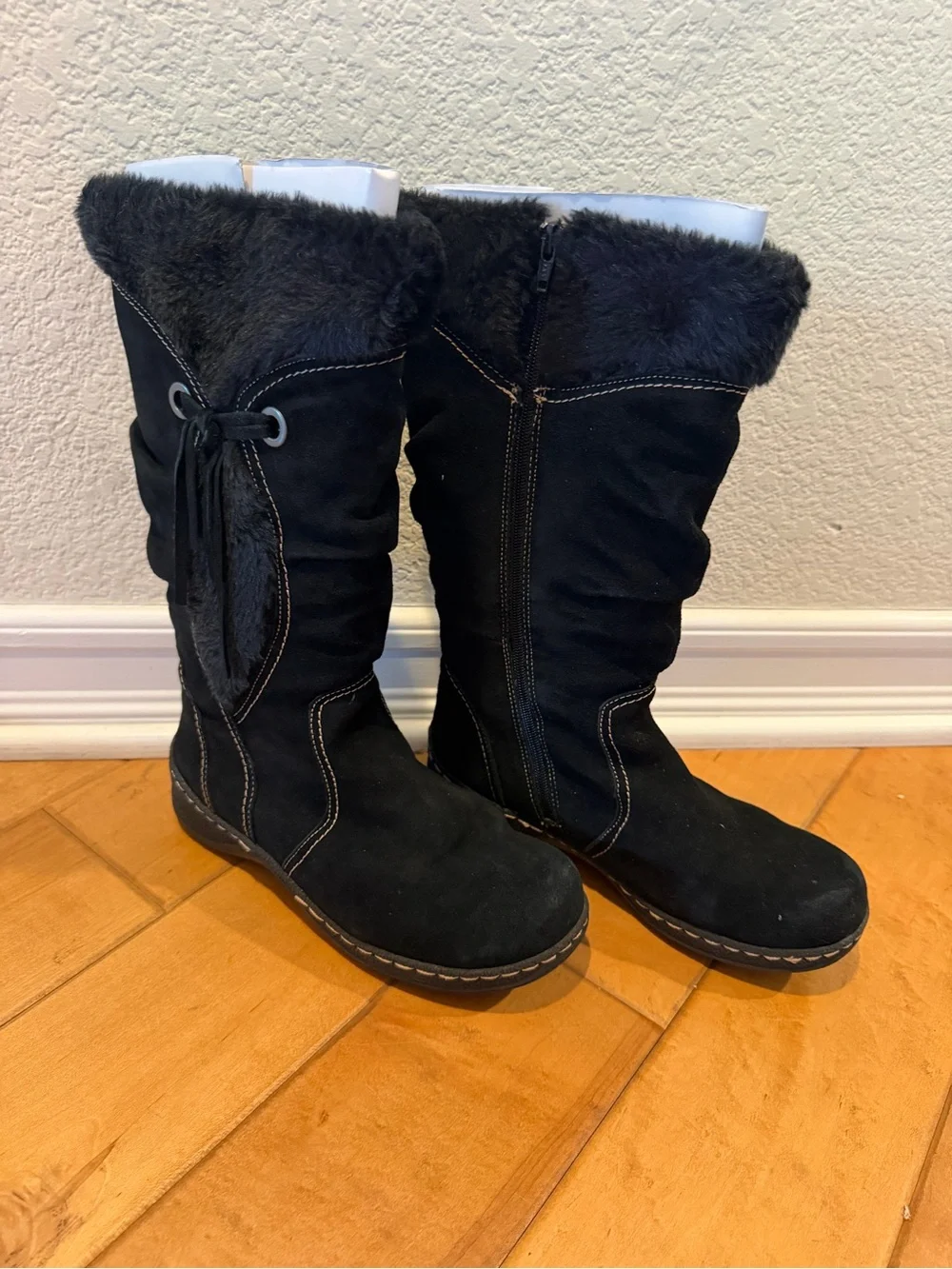 Sam Edelman WATERPROOF Black Faux-Fur Mid-Calf Winter Boots