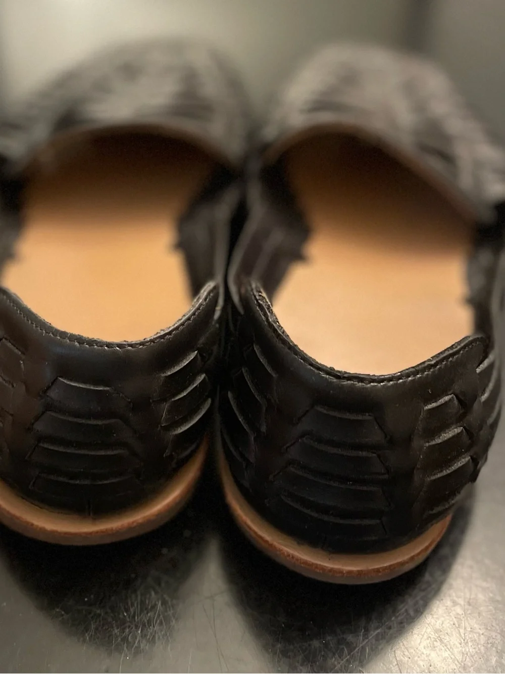 Nisolo Black Woven Leather Huarache Sandal