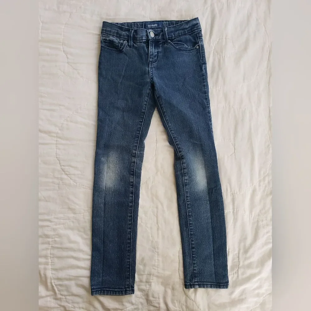 Old Navy Girls Jeans, Classic Medium Wash Denim, Stretchy, Skinny Leg Fit