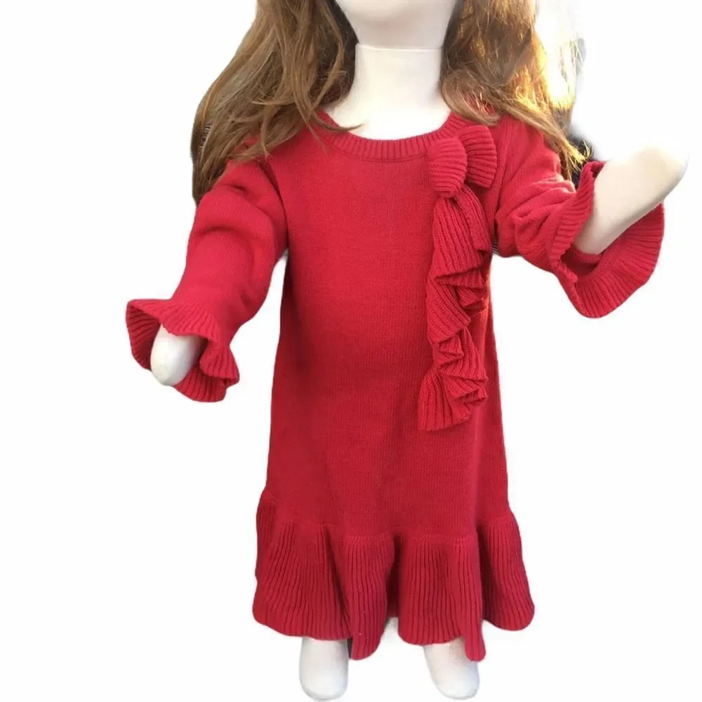 Gap Toddler Red Knitted sweaterdress 3 holiday