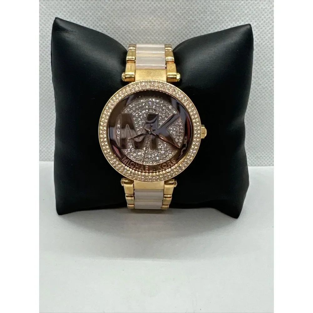 Michael Kors Parker MK6176 Women Rose Gold Analog Dial Quartz Wrist Watch JNA373