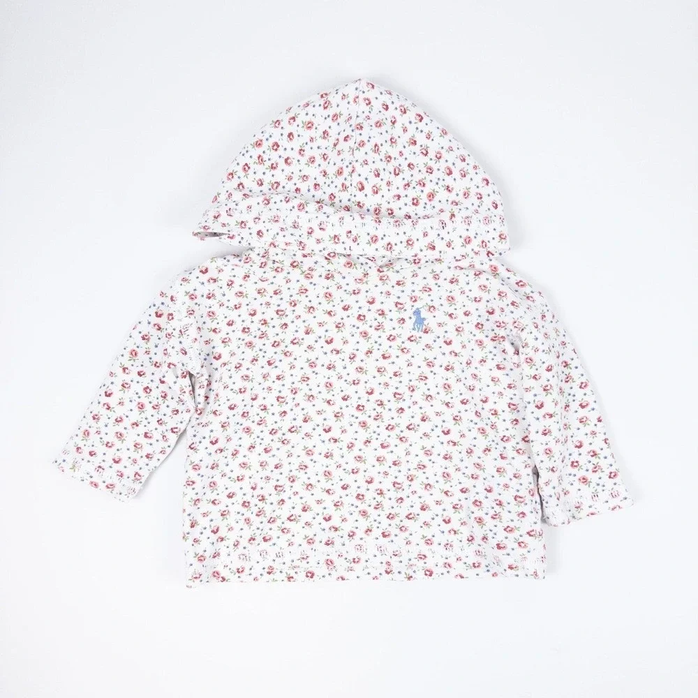 Ralph Lauren Baby‎ 6m Cotton Floral Print Long Sleeve Shirt Pullover Logo