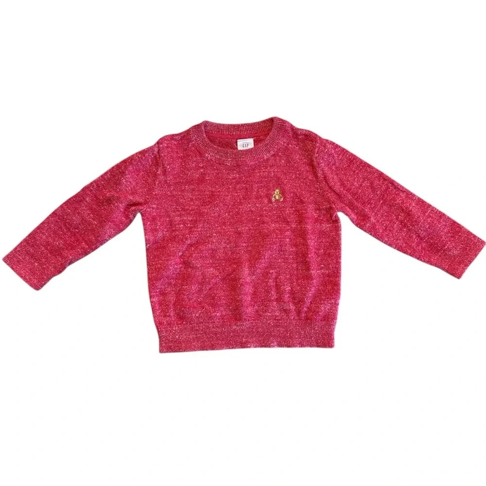 Baby‎ Gap Red Marled Knit Brannan Bear Sweater Size 2T Toddler