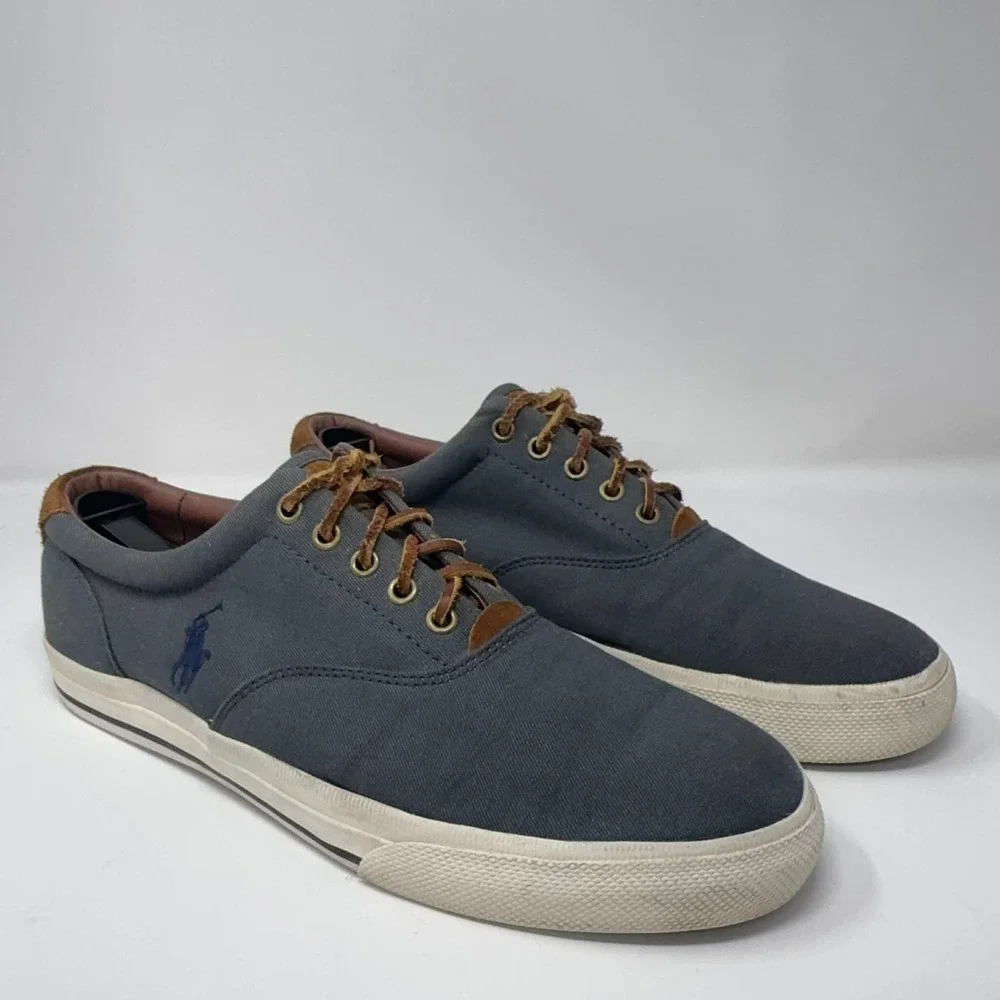 Polo Ralph Lauren Vaughn Shoes Mens 11.5 Sneakers Blue Pony Leather Laces Preppy