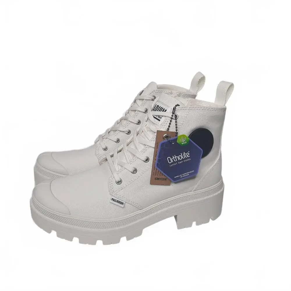 Palladium‎ Pallabase Twill Women's White -Vegan Size 8