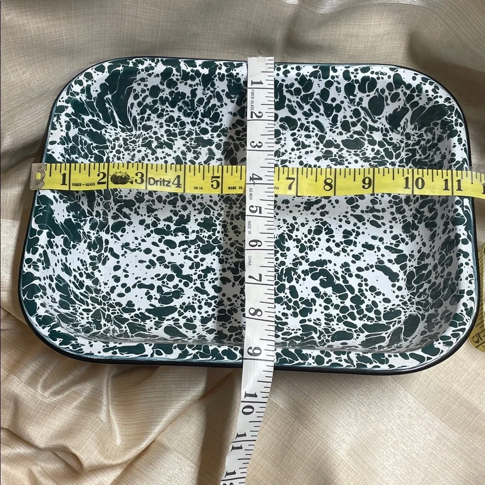 CGS International Speckled Green and White Serveware Set NWT set of three