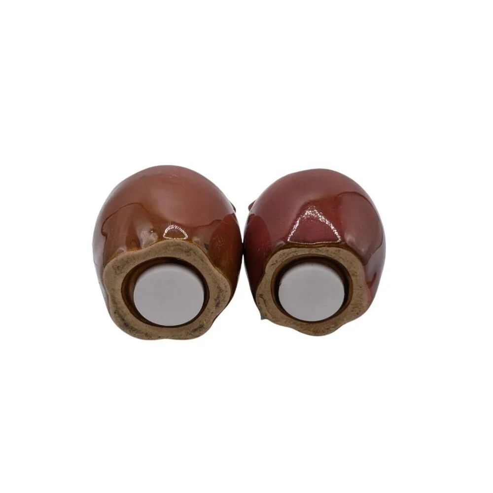 Vintage Red Apple Shaped Ceramic Salt & Pepper Shakers