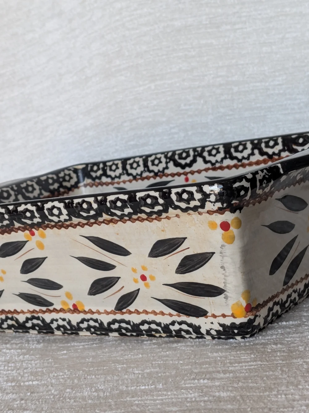 Presentable Ovenware By Tara Ceramic Baking Dish in Old World Black Hand Painted