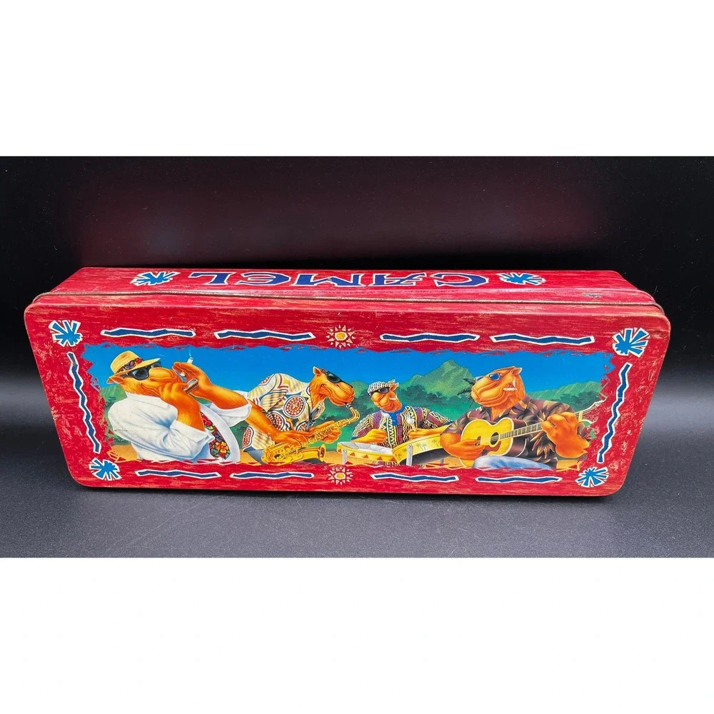 Vtg 1994 Joe Cool Camel Cigarette Tin Band‎ Collectible Storage Box 12x4.5x2 in