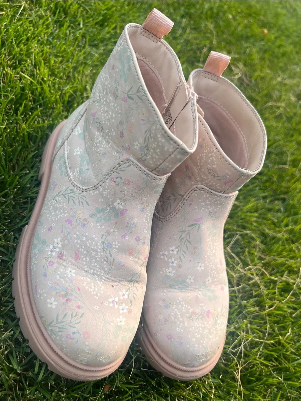 🏅 10/$10 Cat & Jack Pink Floral Girls' Ankle Boots