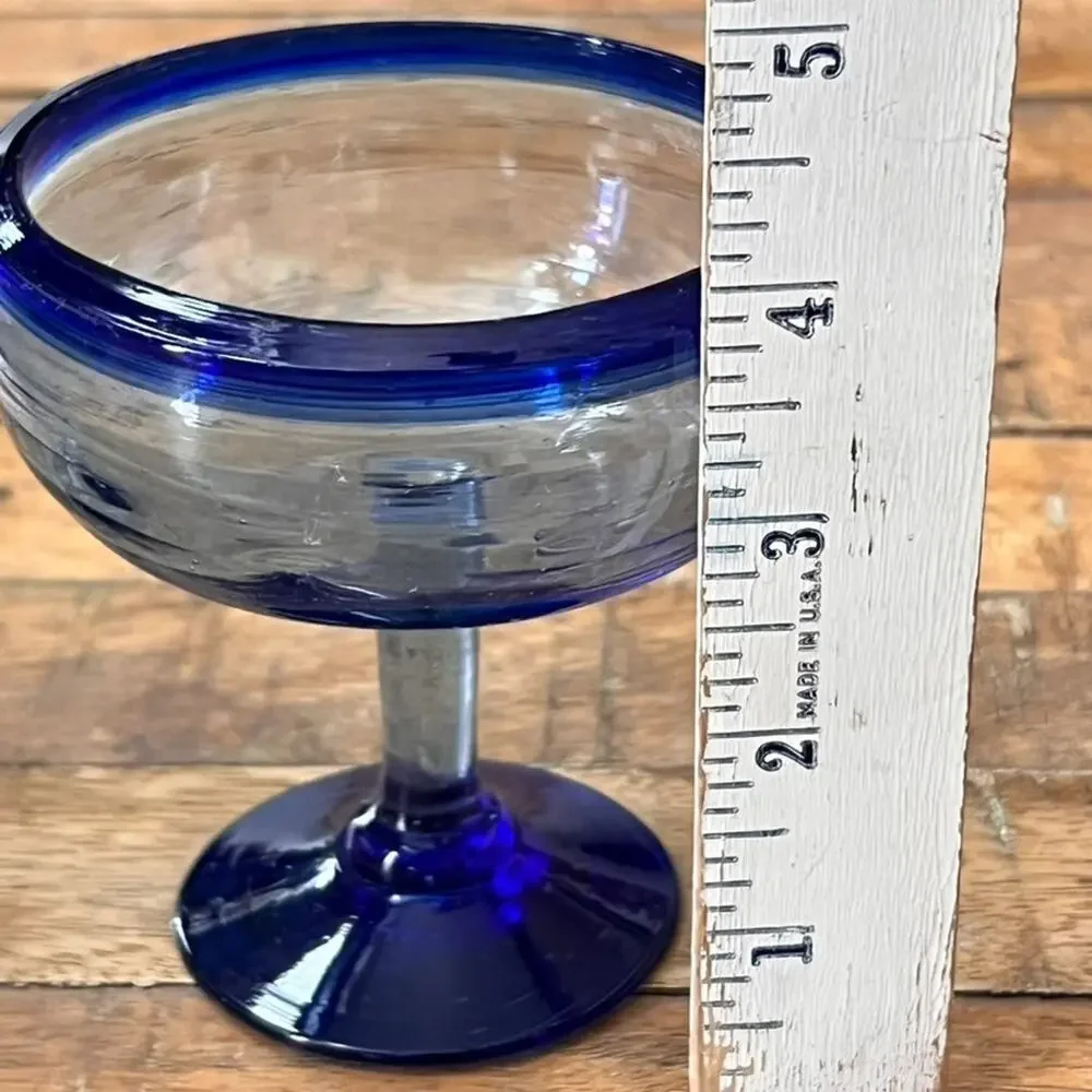 Mexican Margarita Blue Rim & Foot Glasses 4