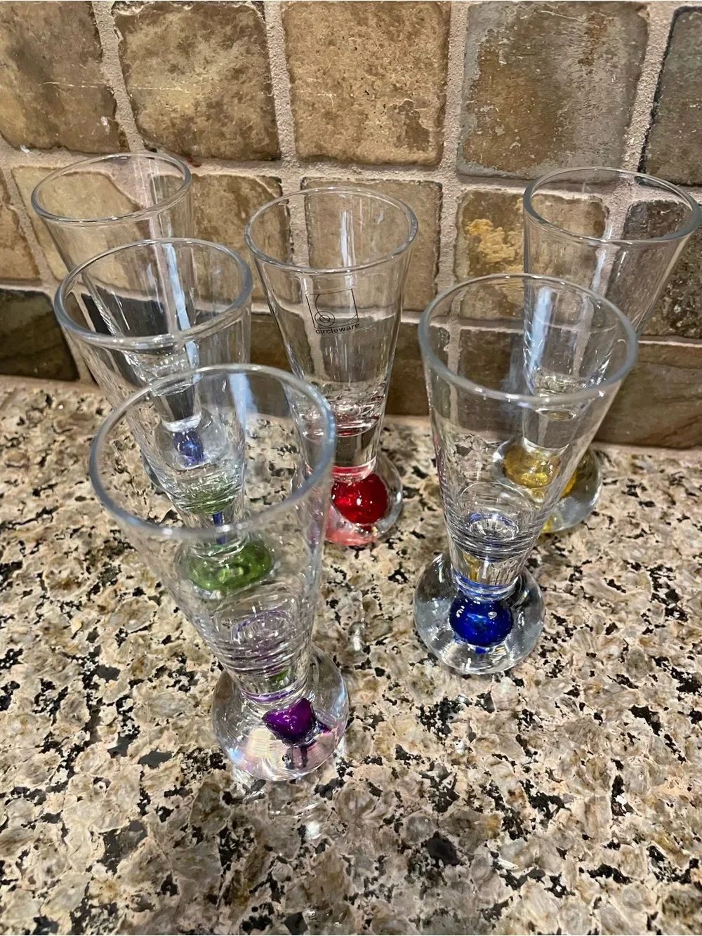 Circleware Colorful Ball Shot Glasses Set of 6
