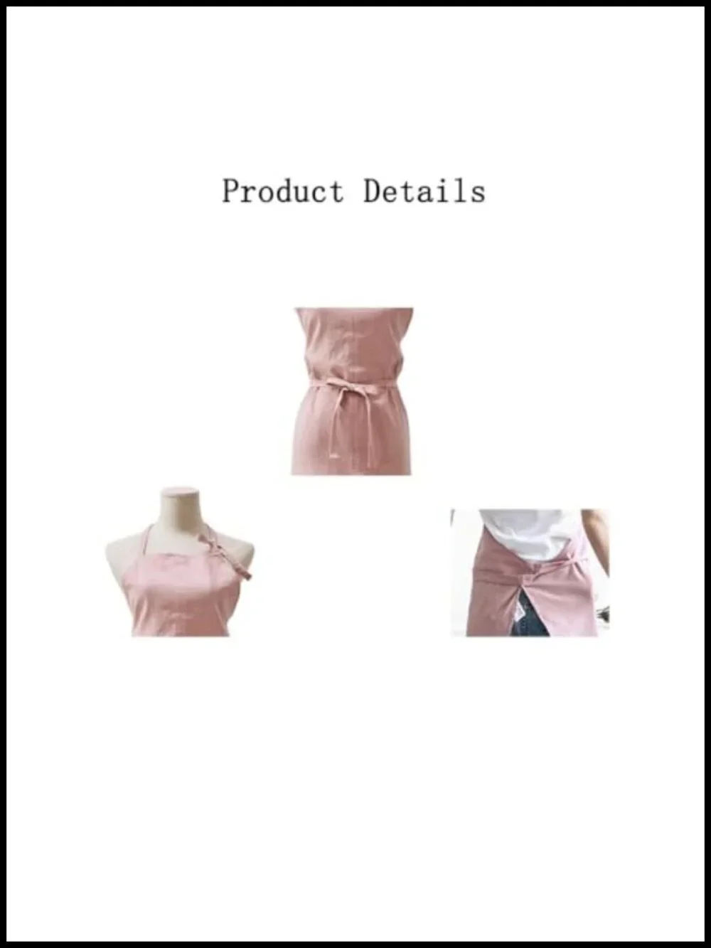 Fishtail Cotton Linen Kitchen Apron Adjustable Belt Long Slim Apron