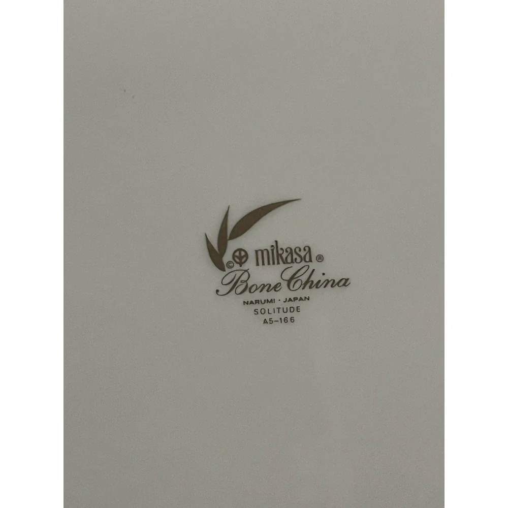 MIKASA China SOLITUDE Platinum Narumi Japan Hourglass Platter 10.5