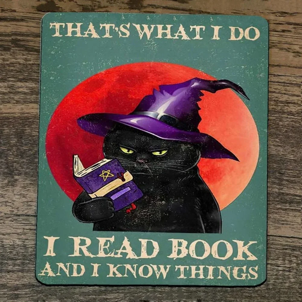 Mouse Pad Thats What I Do Read Books Know Things Black Cat‎ Witch