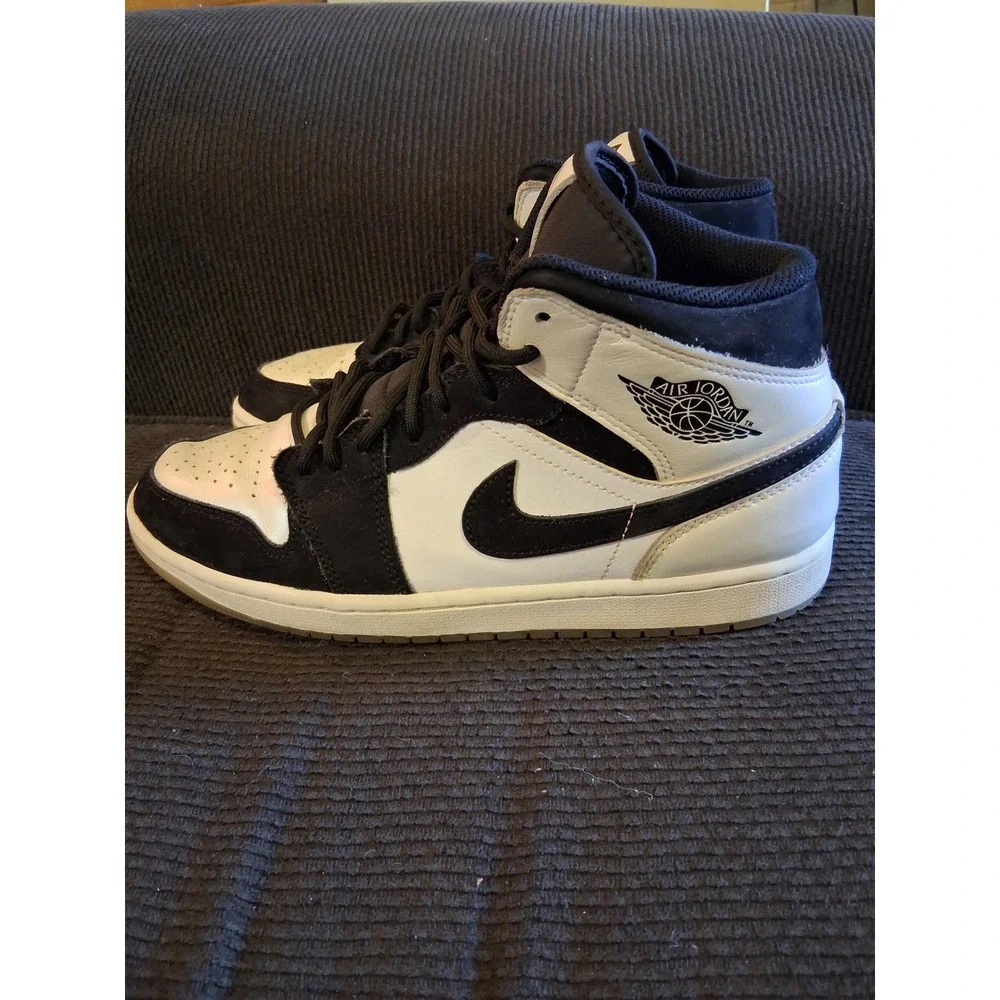 Nike Air Jordan 1 Mid Diamond Shorts White Black DH6933-100 Mens Size‎ 8.5