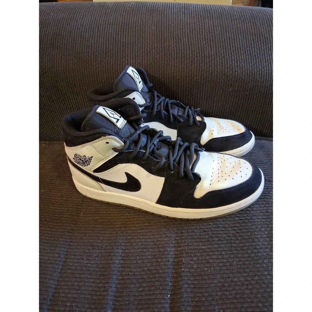 Nike Air Jordan 1 Mid Diamond Shorts White Black DH6933-100 Mens Size‎ 8.5