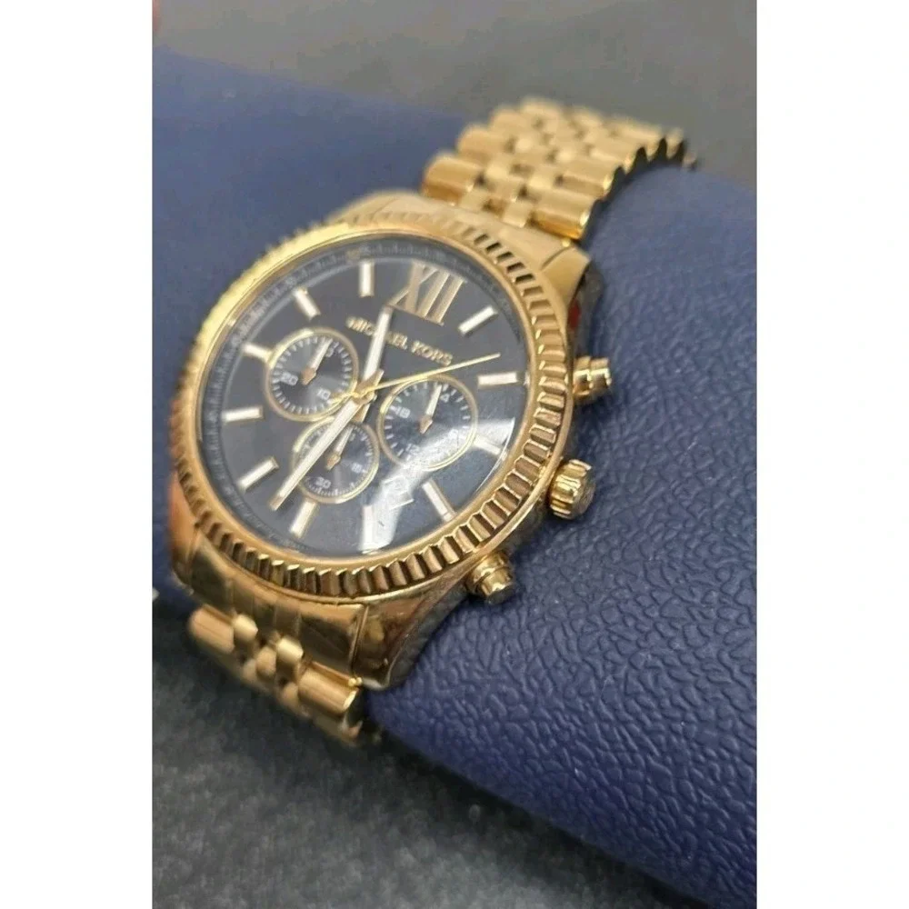 Michael Kors Lexington Chronograph Steel Black‎ Dial Quartz Mens Watch MK8286