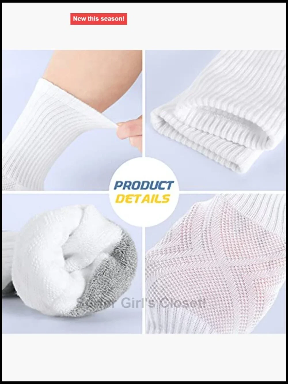 Athletic Crew Socks Cushion Running Socks Performance Breathable Sports Socks