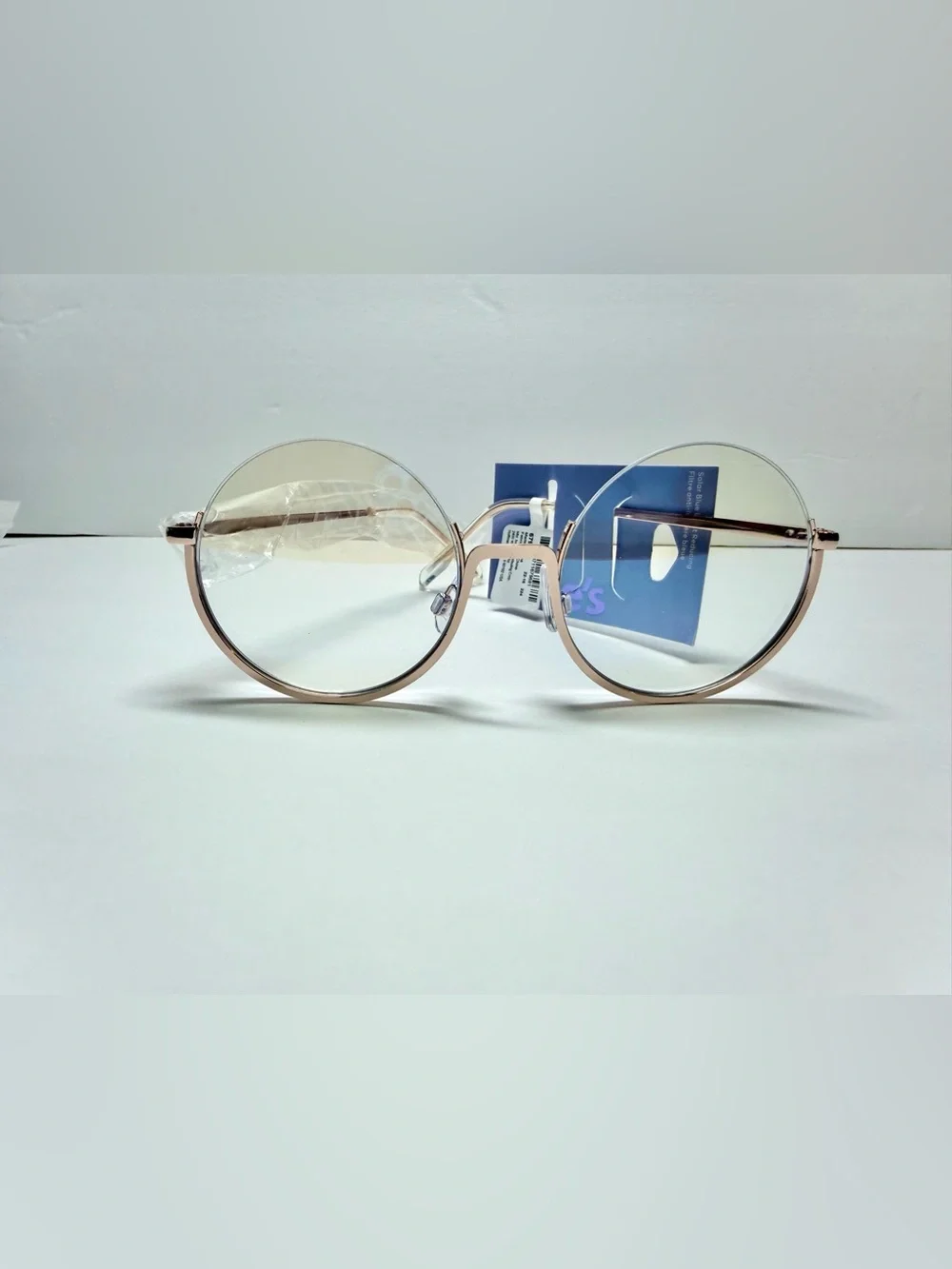 Claire's Round Blue Light Glasses in Rose Gold