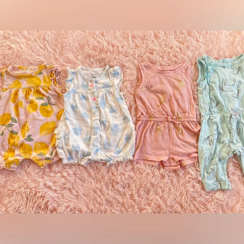 Carter's Kids Rompers and Jumpsuits Set - Yellow, White, Pink, Blue
