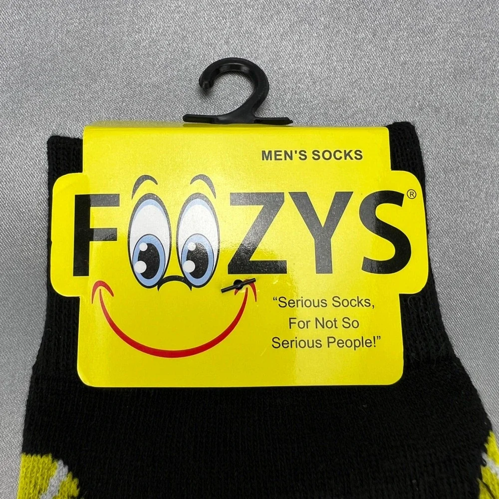 Foozys Unisex Tennis Racket Ball Novelty Crew Socks Black Shoe Sz 6-12 - Gifts