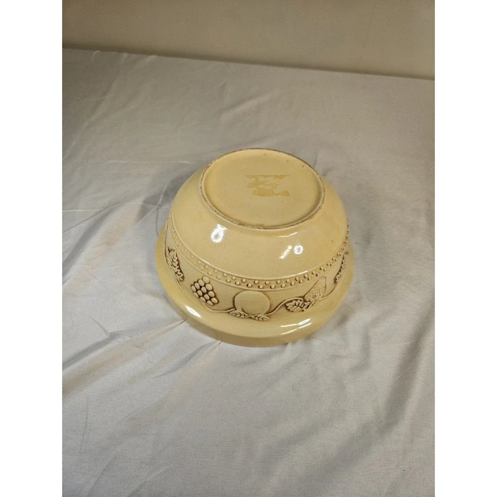 Farmhouse Crock Bowl, Dough Bowl Primitive Style Pottery Kitchen Bowl