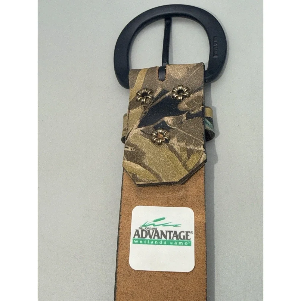 Bill Jordan Advantage Wetlands Camo Hunting Belt Royden Leather USA 38