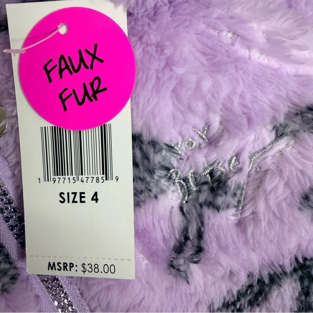 Betsey Johnson Girls Lavender Fuzzy Jacket