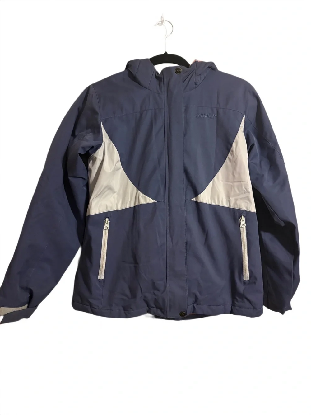 Magellan Outdoors Academy Girls Purple Blue Hooded Zip Up Jacket - Large