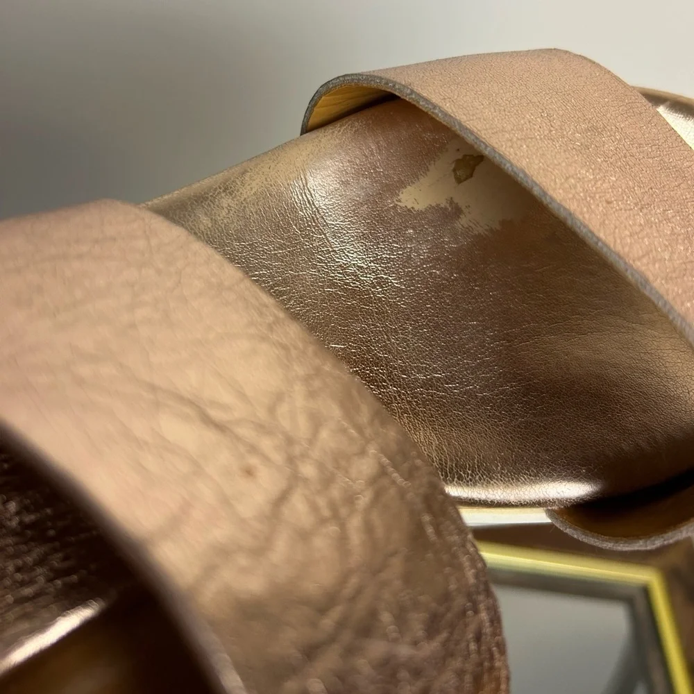 Steve Madden Made in‎ Italy Platform Sandals Women 9 Bronce leather casual chic