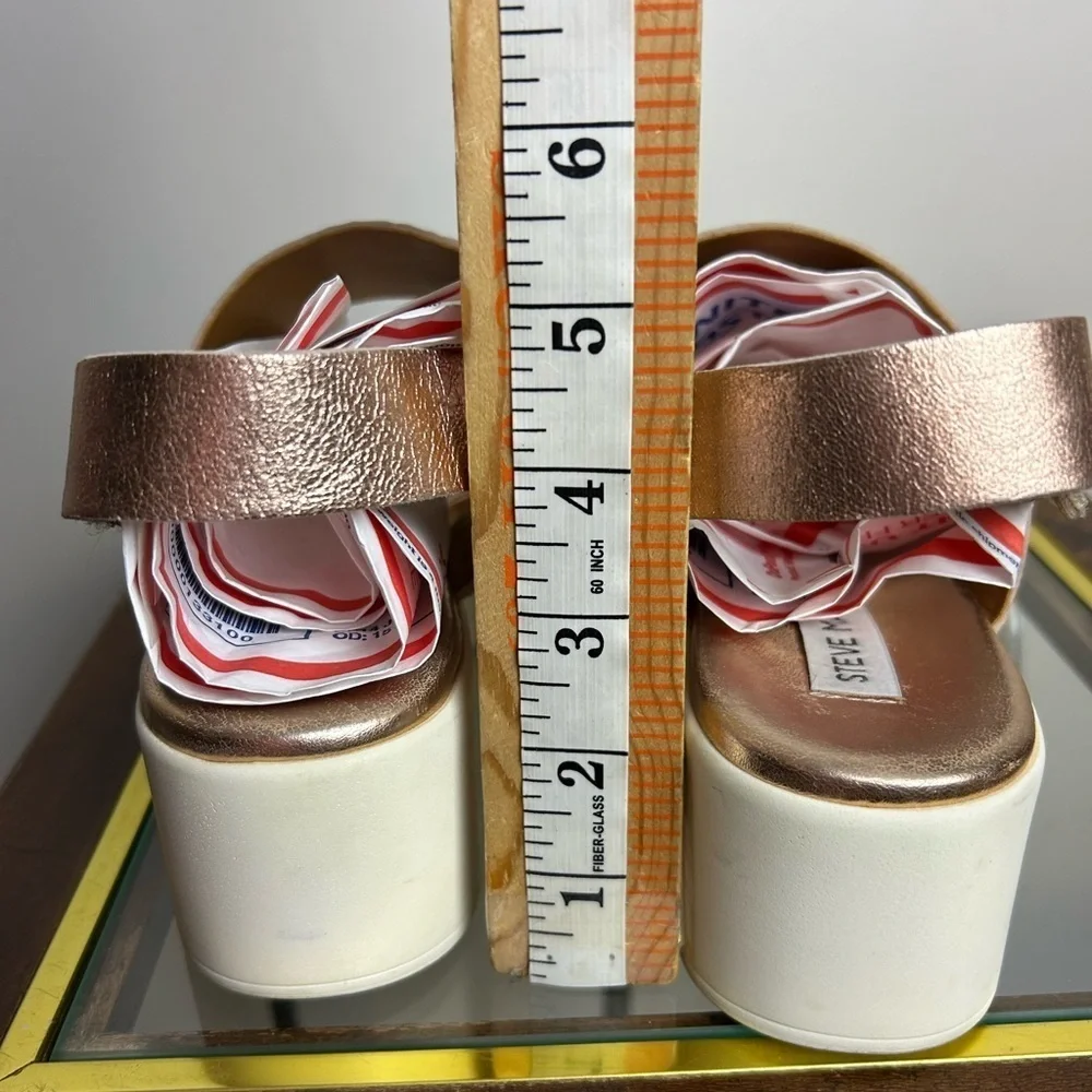 Steve Madden Made in‎ Italy Platform Sandals Women 9 Bronce leather casual chic