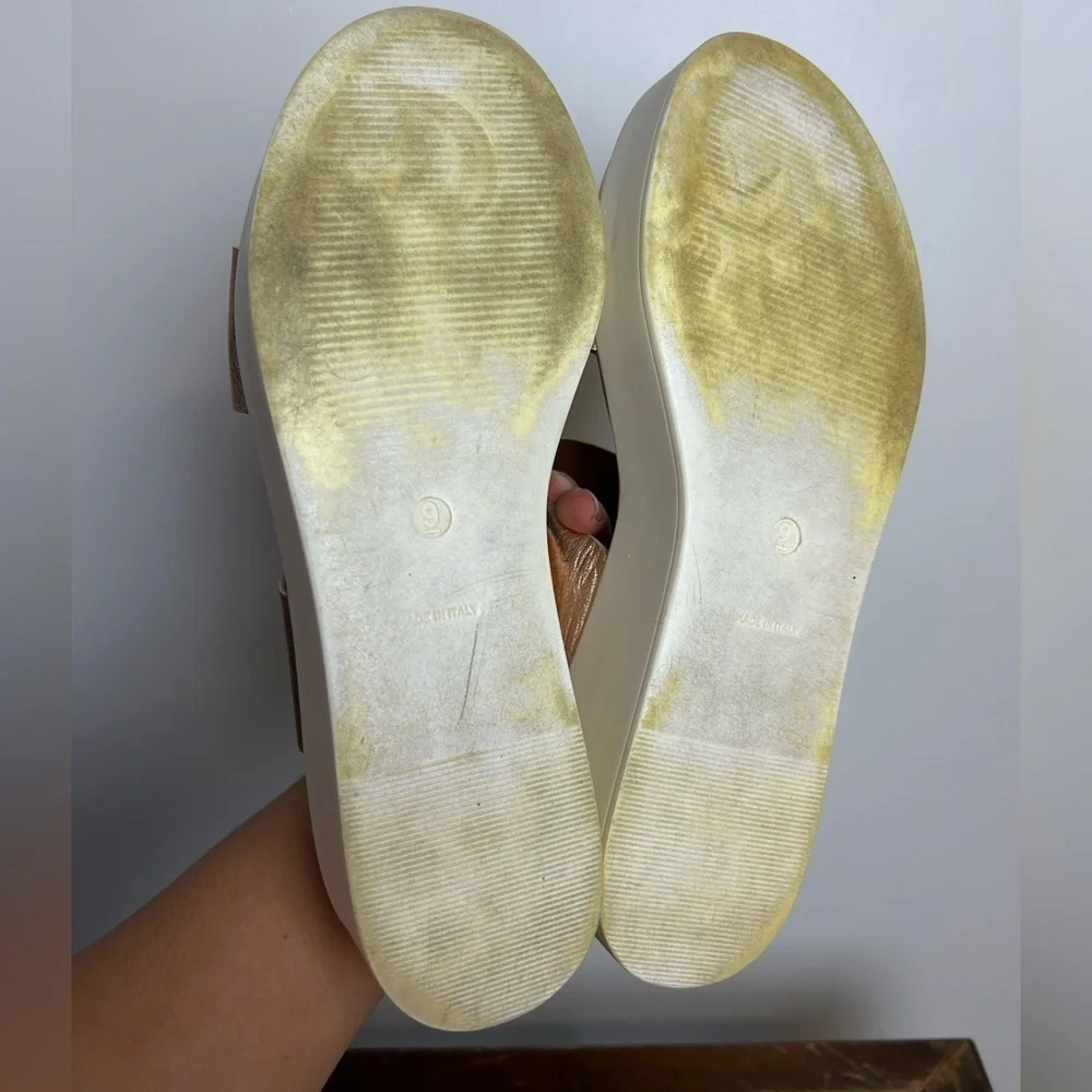 Steve Madden Made in‎ Italy Platform Sandals Women 9 Bronce leather casual chic