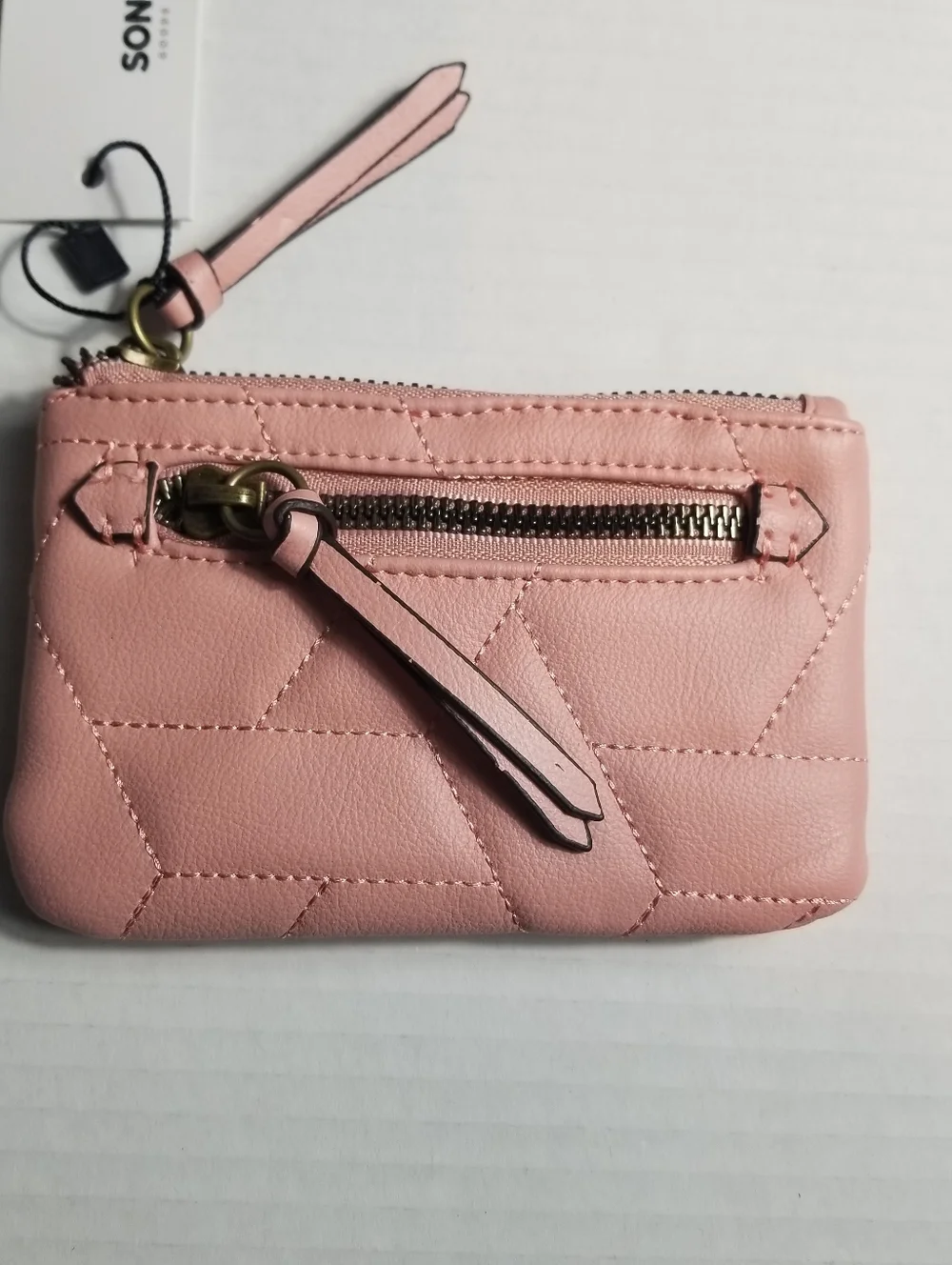 NWT SONOMA PUFFED PINK ZIPPER SMALL WALLET