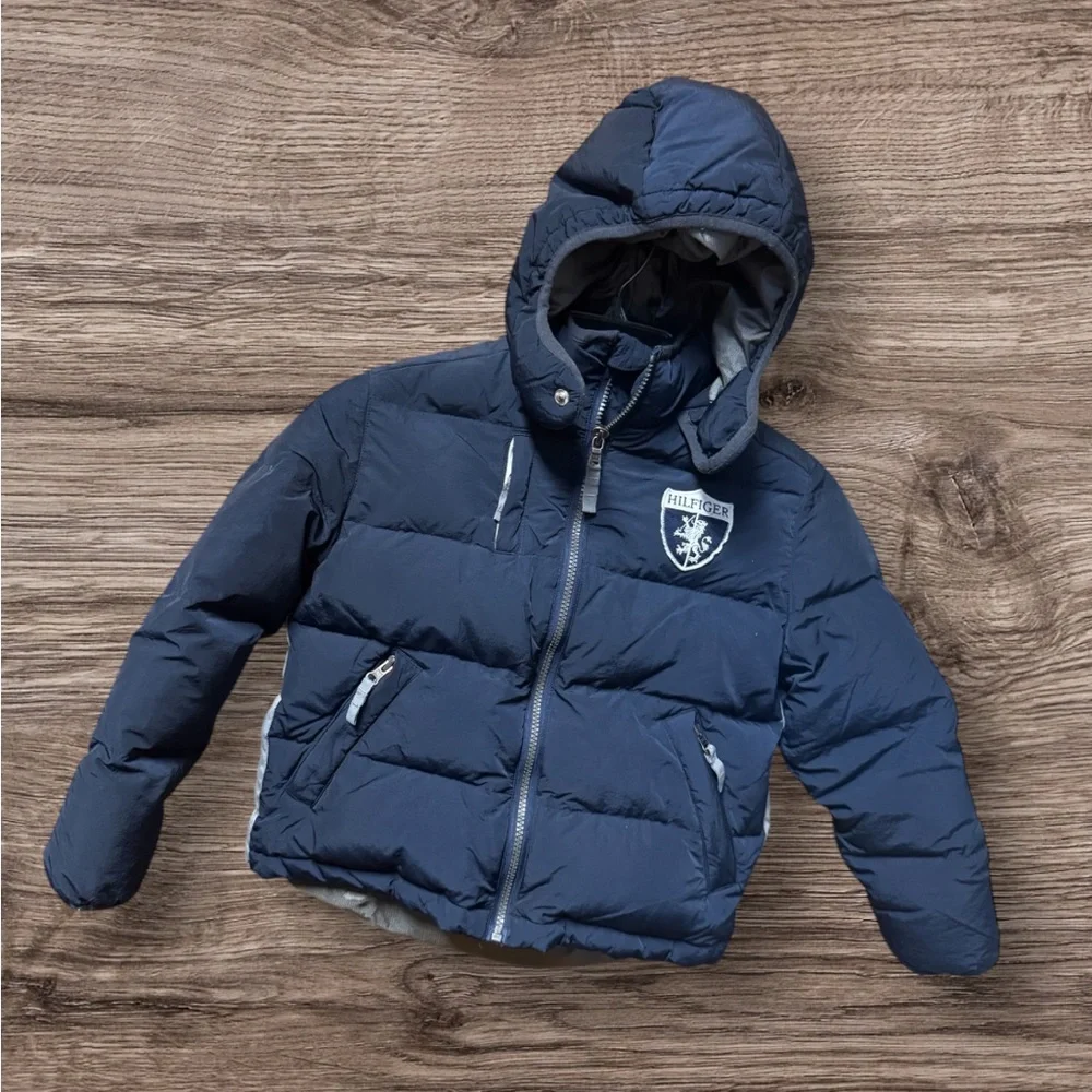 EUC Tommy Hilfiger Children Boy's Full Zip Winter Jacket W/Down Fill Outer
