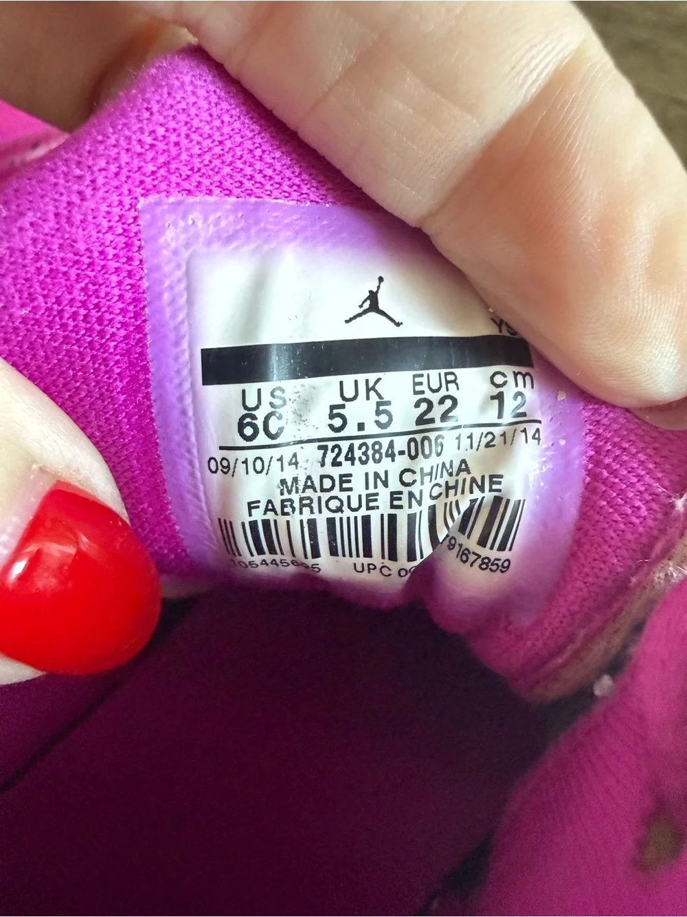 Jordan Flight Mid Top Sneaker Gray Pink Leather Toddler US 6C EU 22 724384-006
