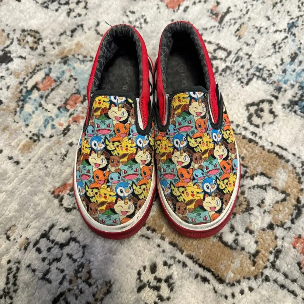 Ground Up Pokémon Slip-On Shoes Youth Size 3 Pikachu Eevee Charmander‎ 2023