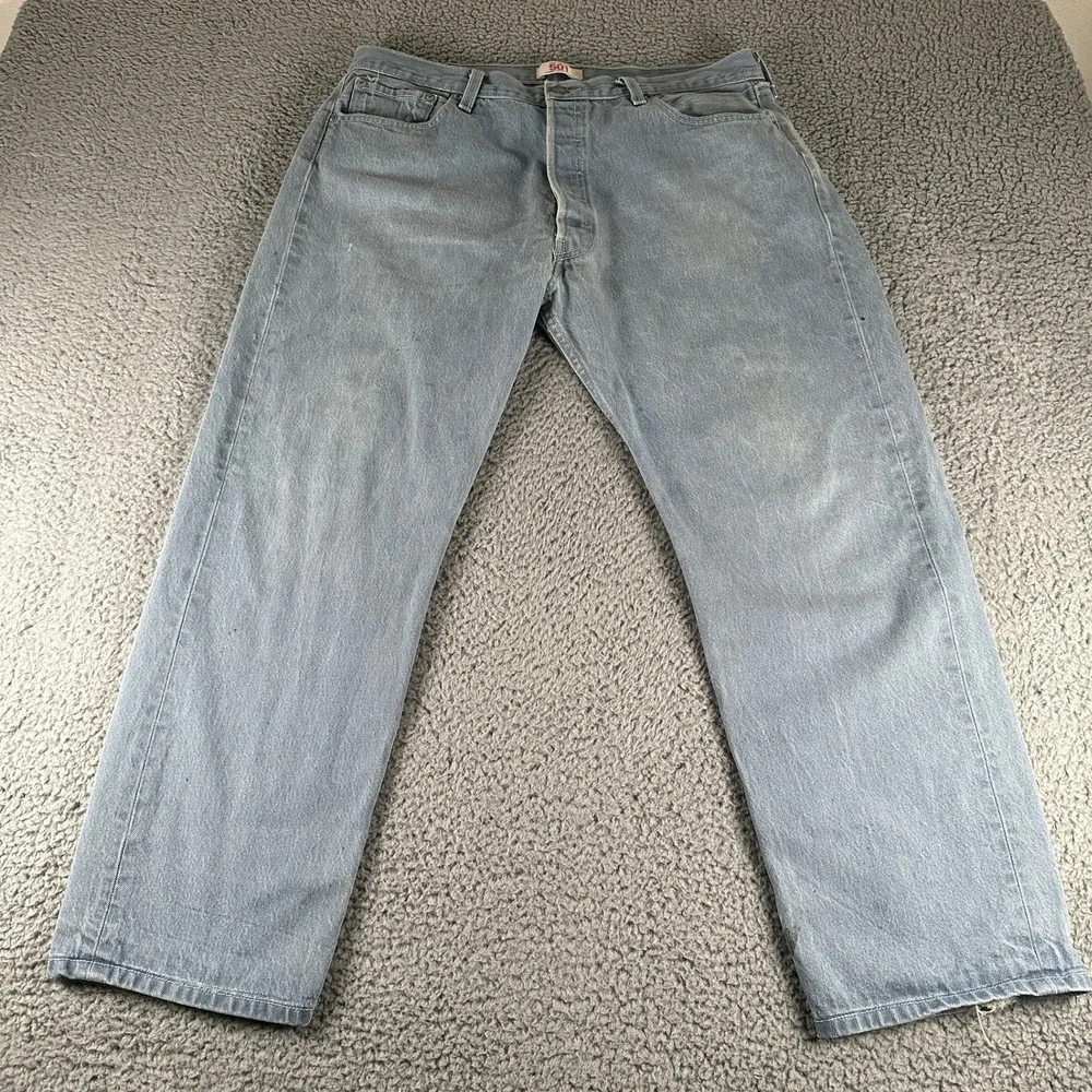Vtg Levis 501XX‎ Jeans Mens 38x30(36x28 Fit)Light Blue Wash Straight Leg Y2K