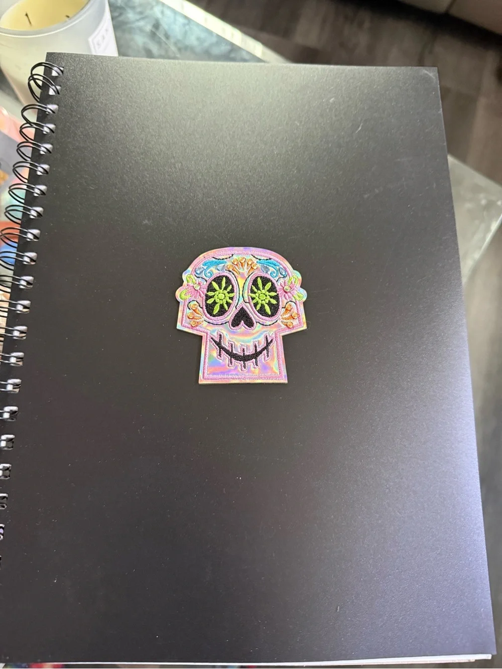 Disney Colorful Sugar Skull Holographic sticky patch & 1 subject notebook