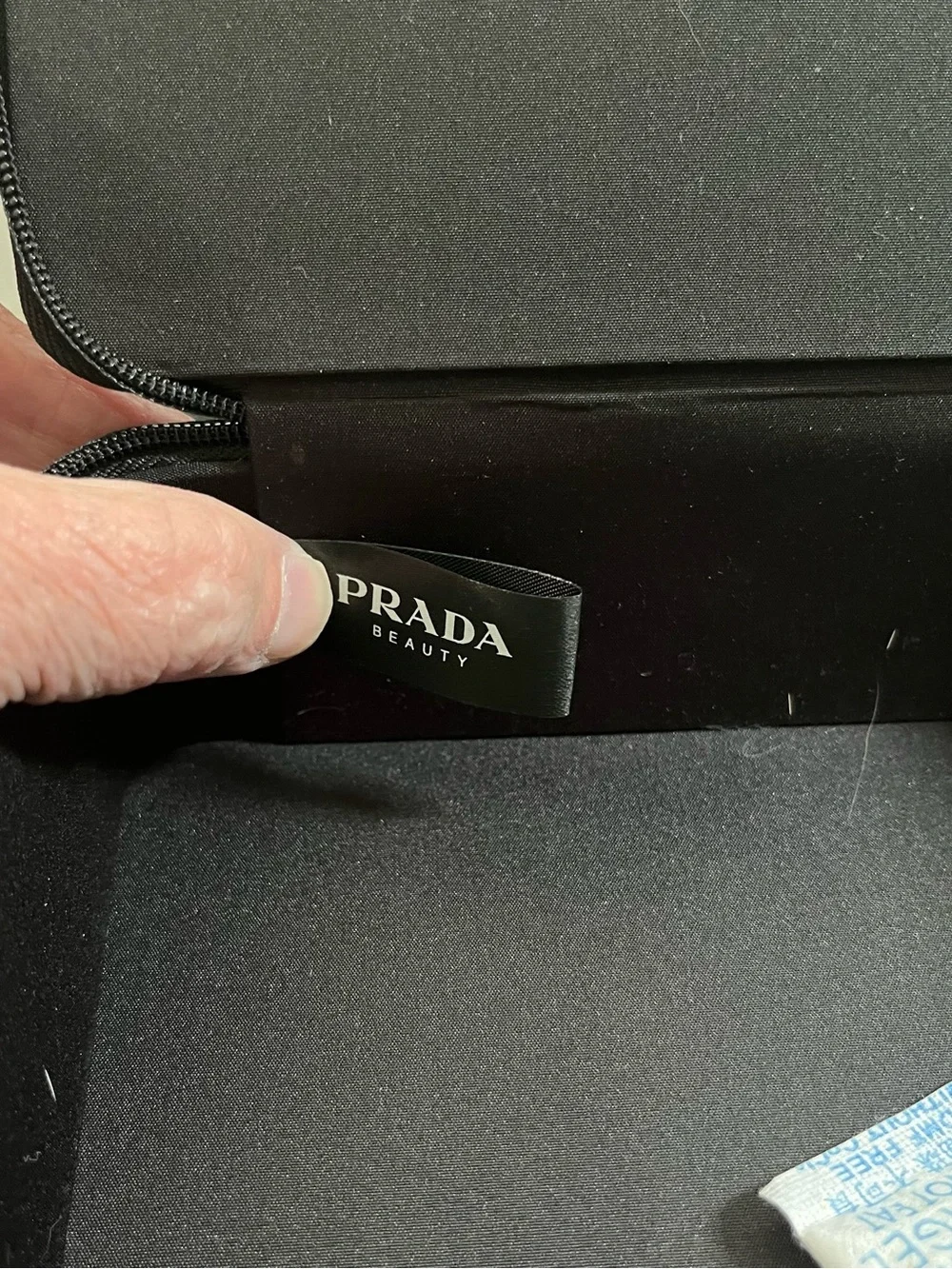 Prada Beauty Black Toiletry Case with Pink Edge Trim NWT