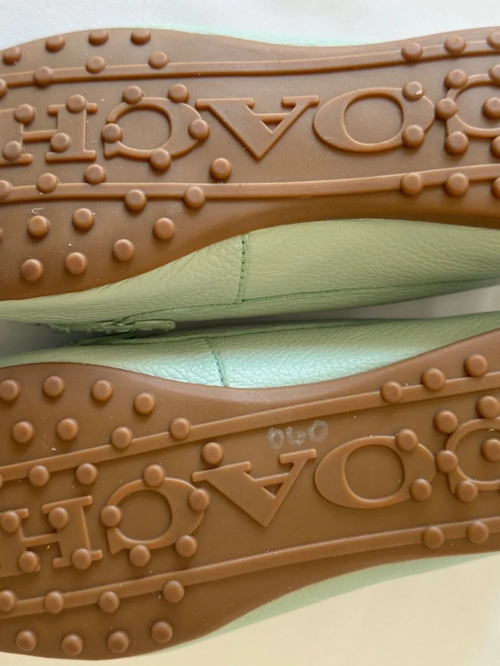 Coach Frederick Leather Driving Loafers Mint Pistachio Green Women's 6.5 M