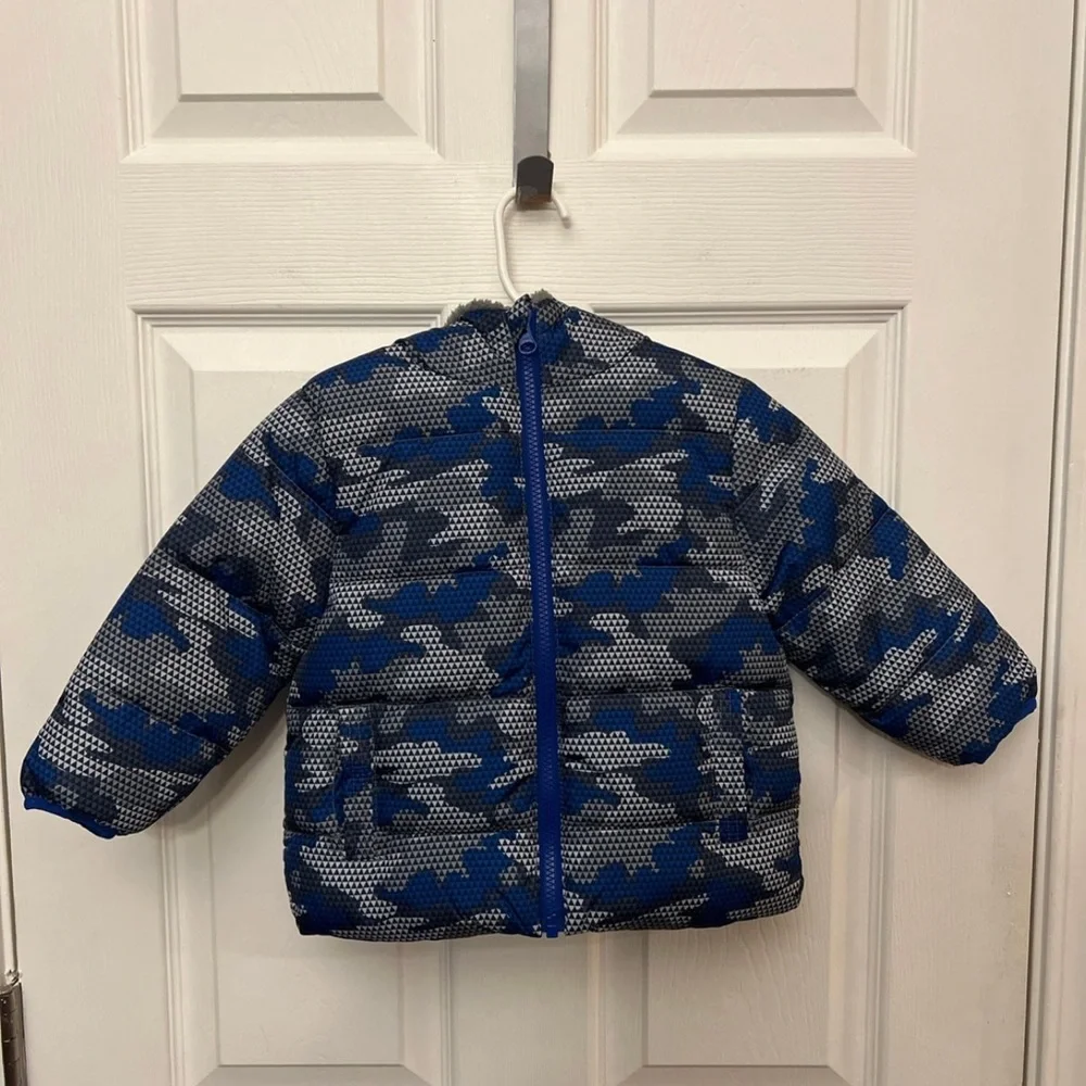 Swiss Tech Baby Toddler Boy Puffer Jacket Winter Coat Blue Camo