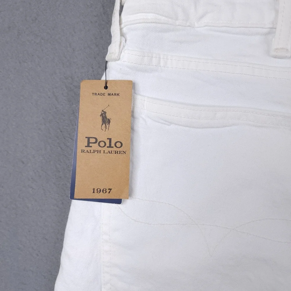 Polo Ralph Lauren Varick Slim Straight White Garment Dyed Stretch Jean Men 40x32