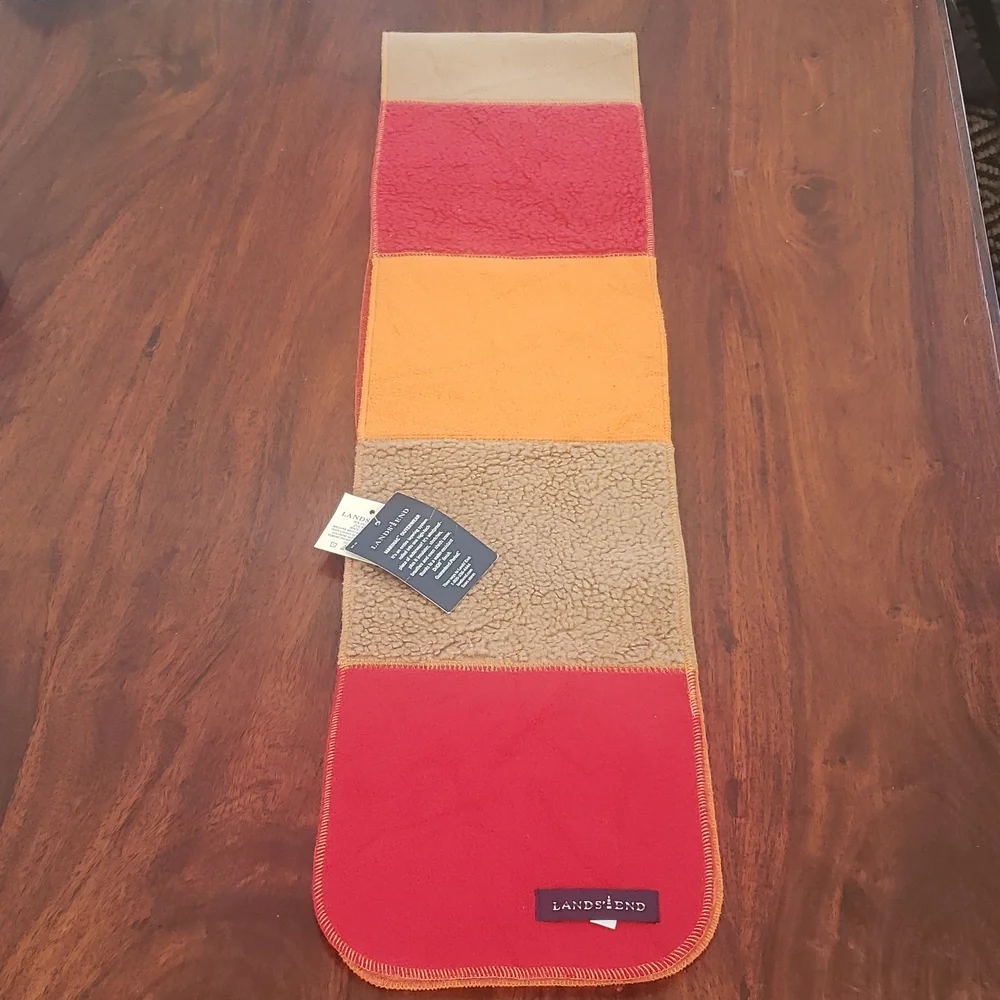 NWT Lands' End Marinac Insulated Sherpa Scarf Red Orange