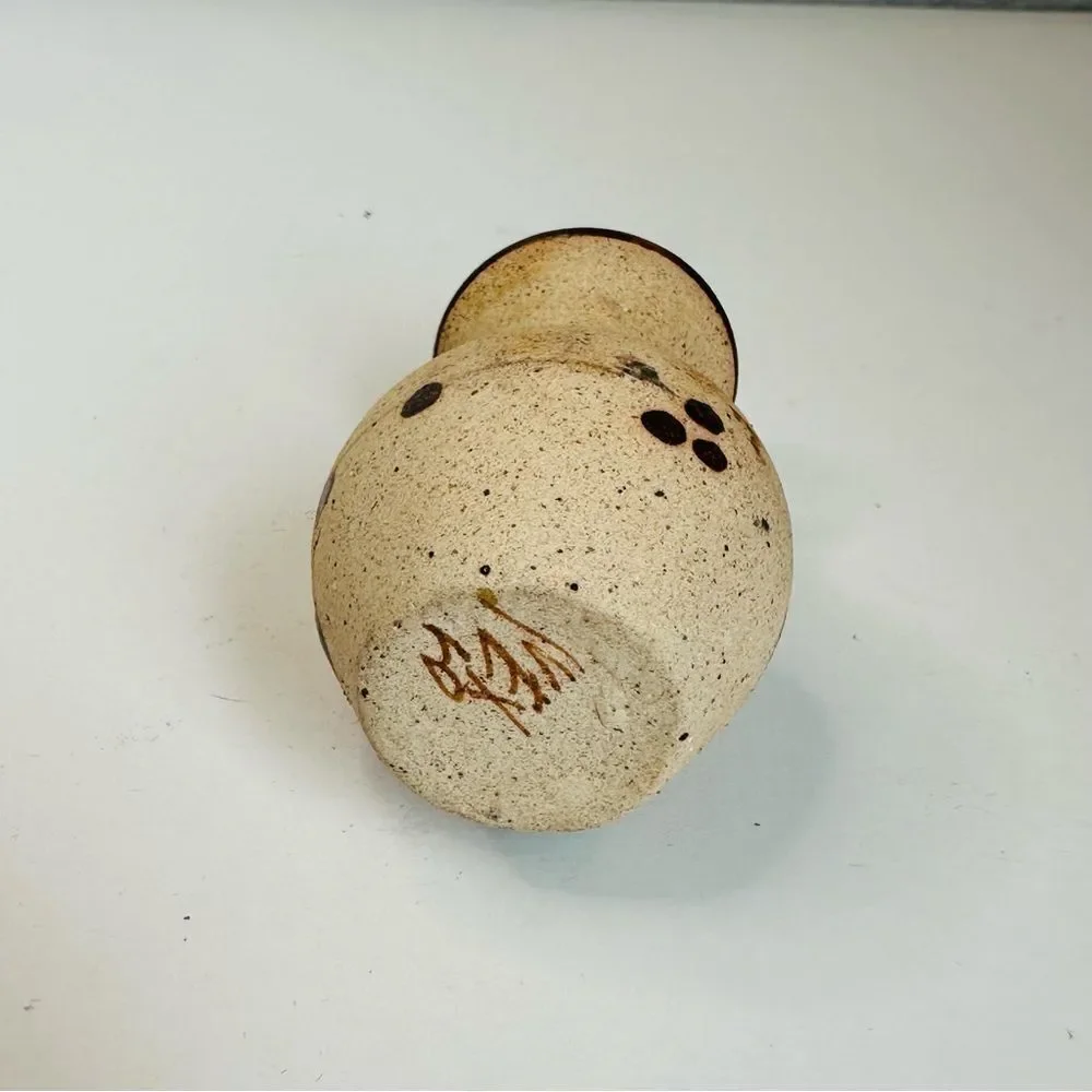 Tonala Mini Vase Mexican Pottery Signed  3in X 1in‎