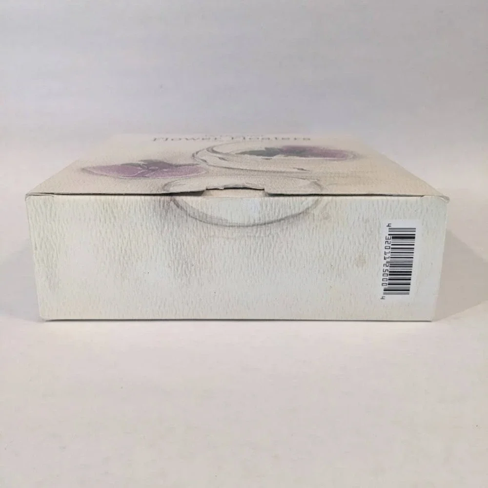 Restoration Hardware Gracious Flower Floaters Handblown Glass Set of 4 Clear Box