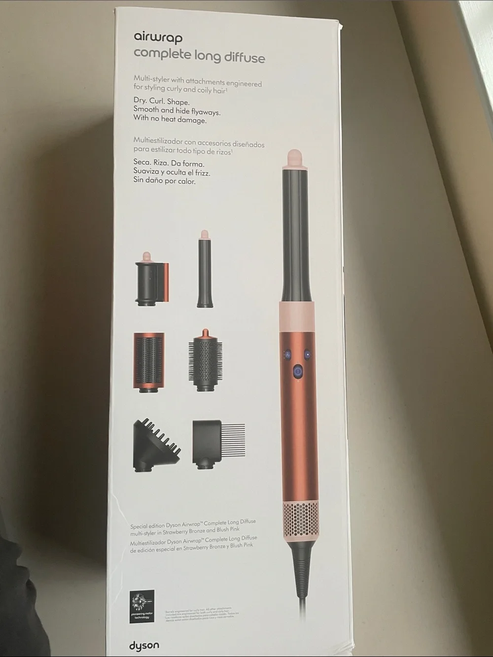 Dyson Special Edition  Strawberry Bronze Air Wrap Multi Styler With Diffuser