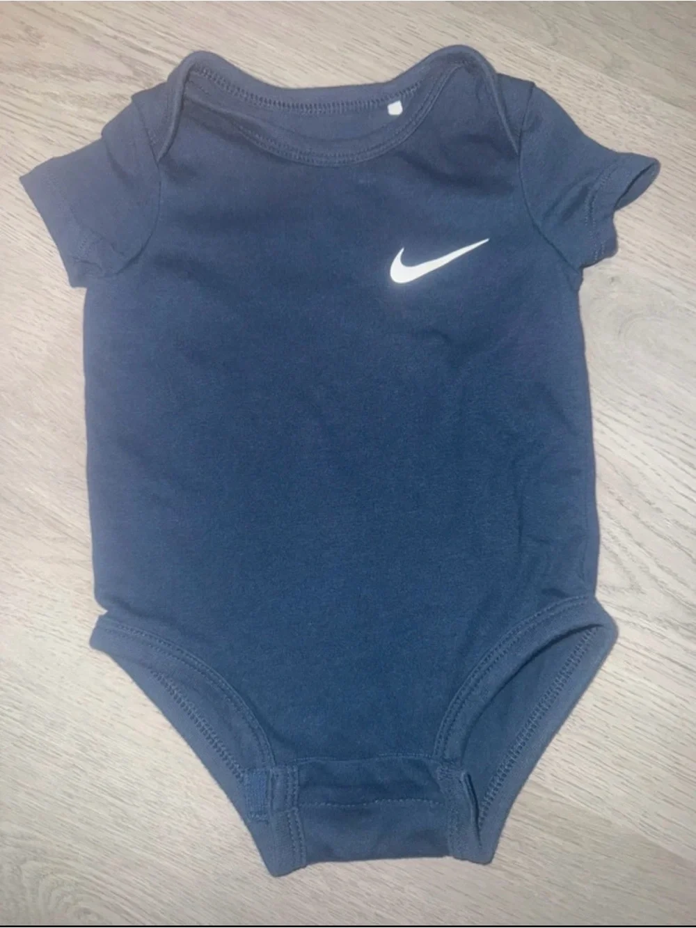 Nike Dark Navy Blue Infant One-Piece Bodysuit with Swoosh